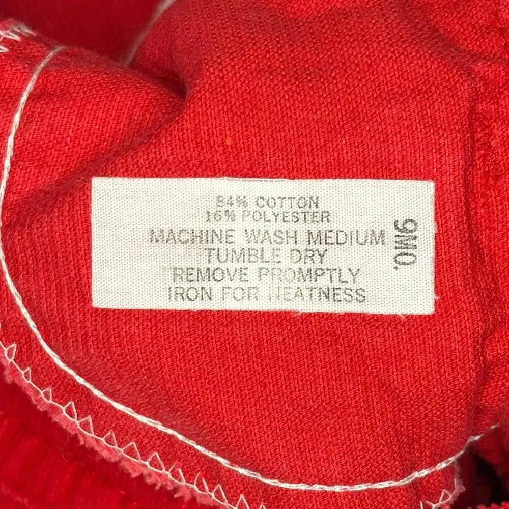 Vintage OshKosh B’Gosh Corduroy Overalls Boys 9M Red Mack Truck